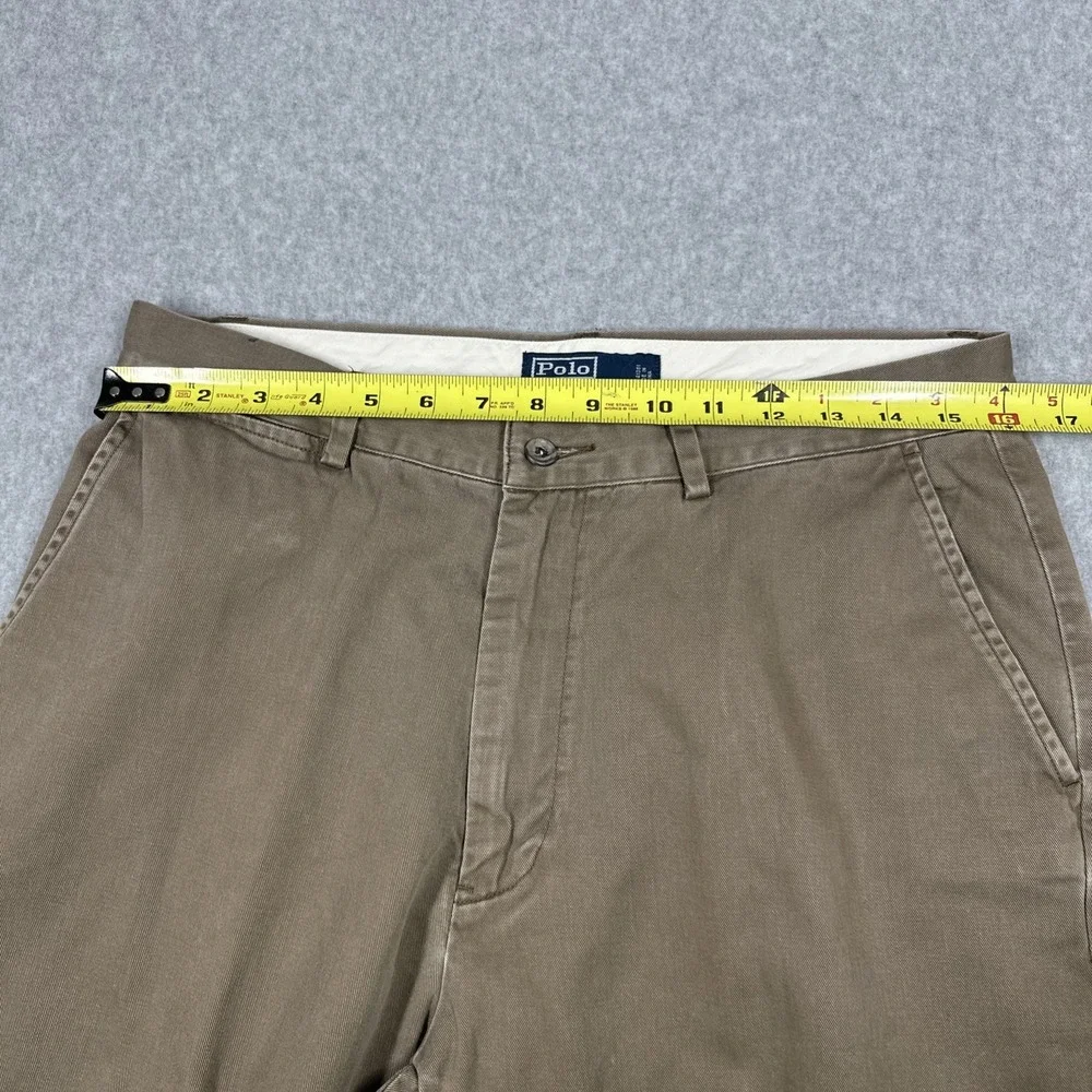 Vtg Polo Ralph Lauren Classic Chino Cotton Twill Pants Men's 33x32(32x30) Brown